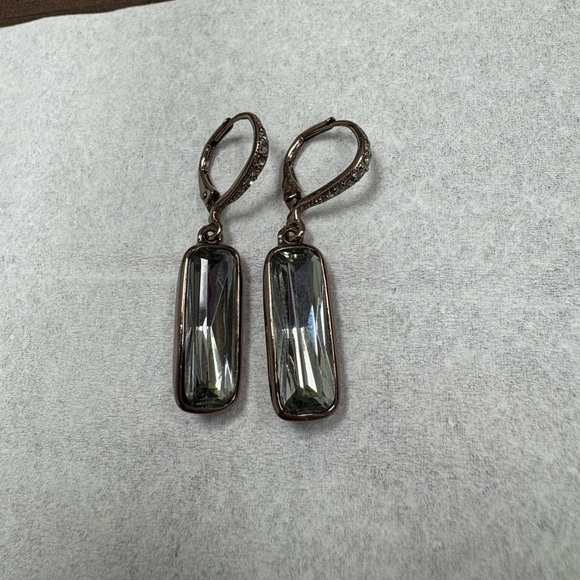 Givenchy Crystal Elegant Silver Drop Earrings - Picture 1 of 5